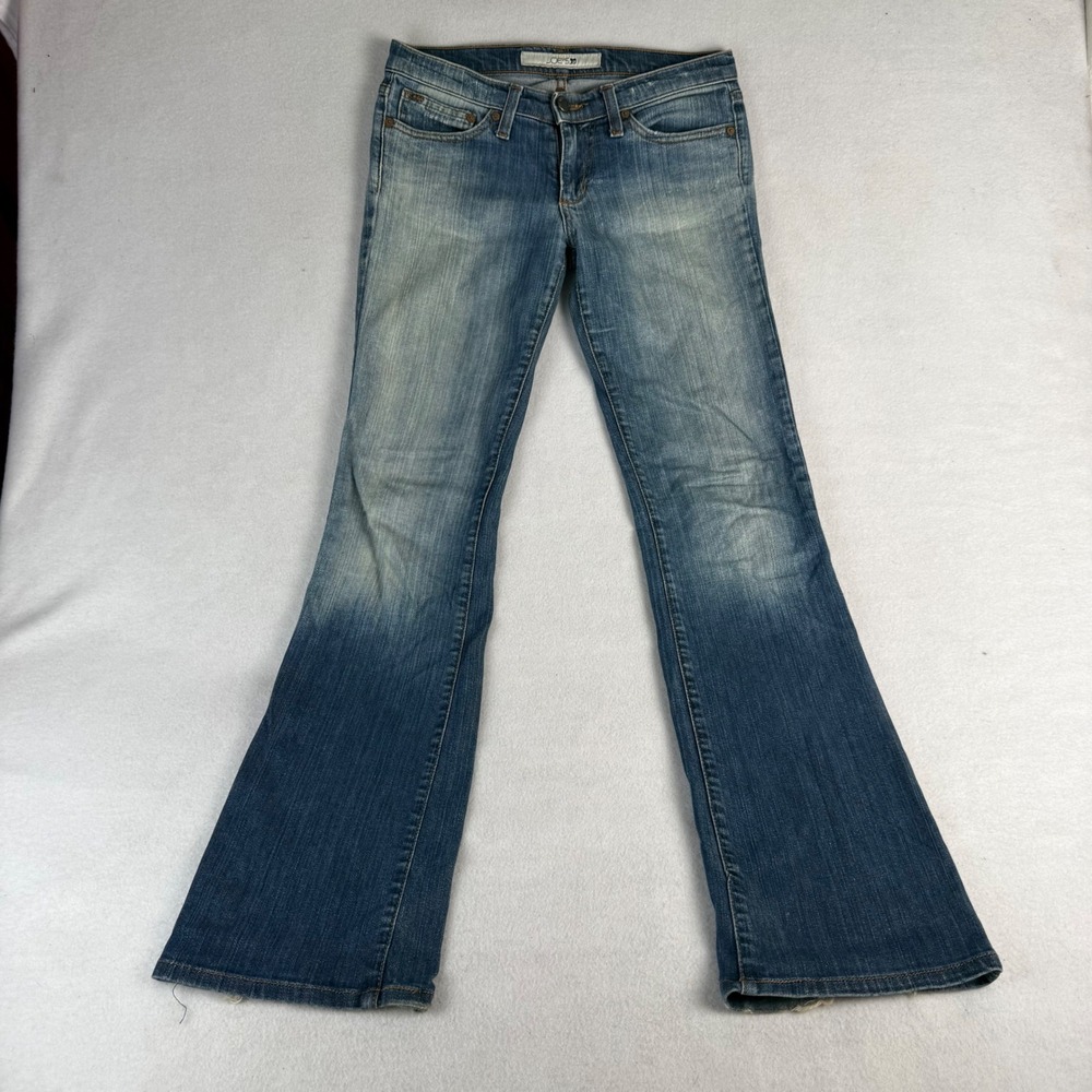 Joe's Jeans Women's 27 Medium Wash Low Rise Bootcut Distressed Denim USA Made